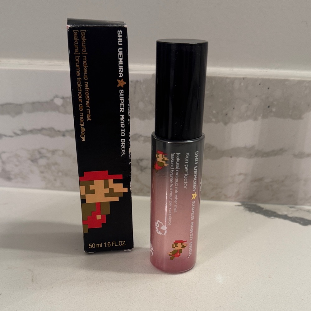 NIB Shu Uemura Super Mario Bros. Skin Perfector Makeup Refresher Mist in Sakura